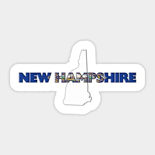 New Hampshire Colored State Letters Sticker